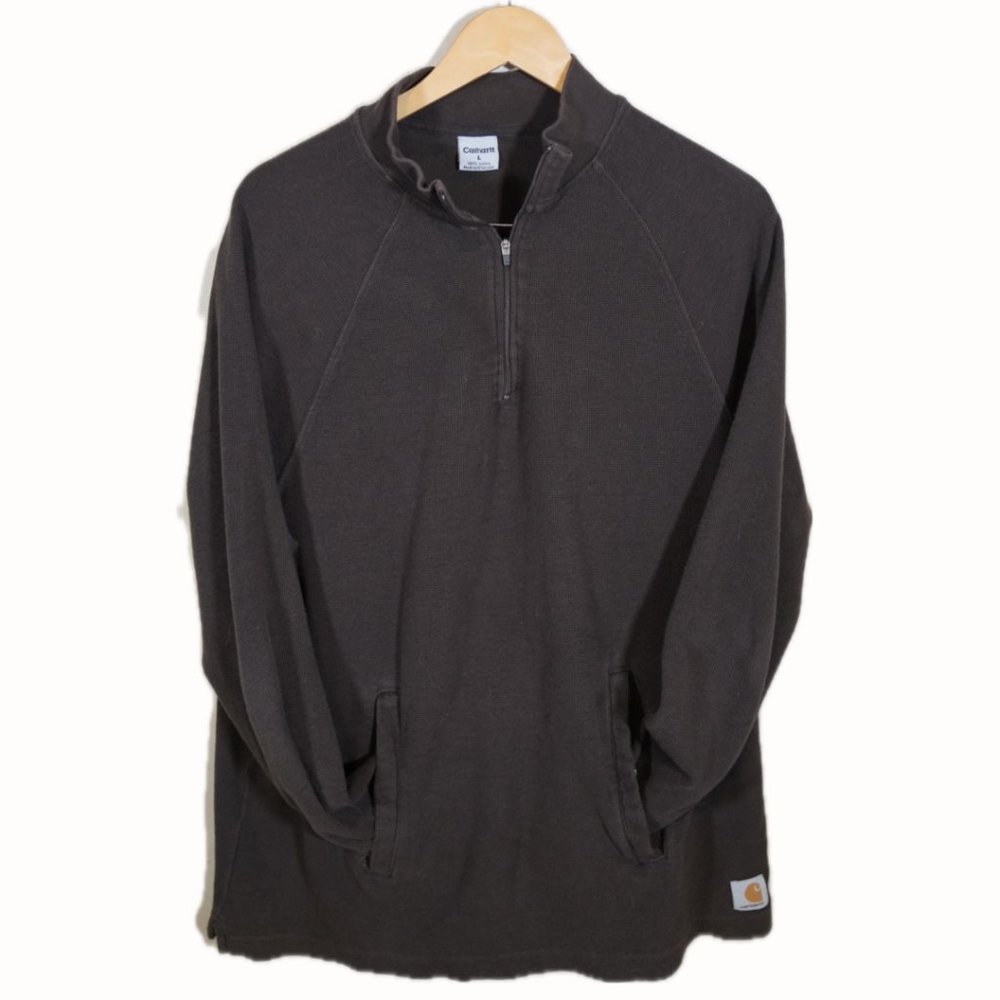 Carhartt Brown waffle long sleeve w/ pockets